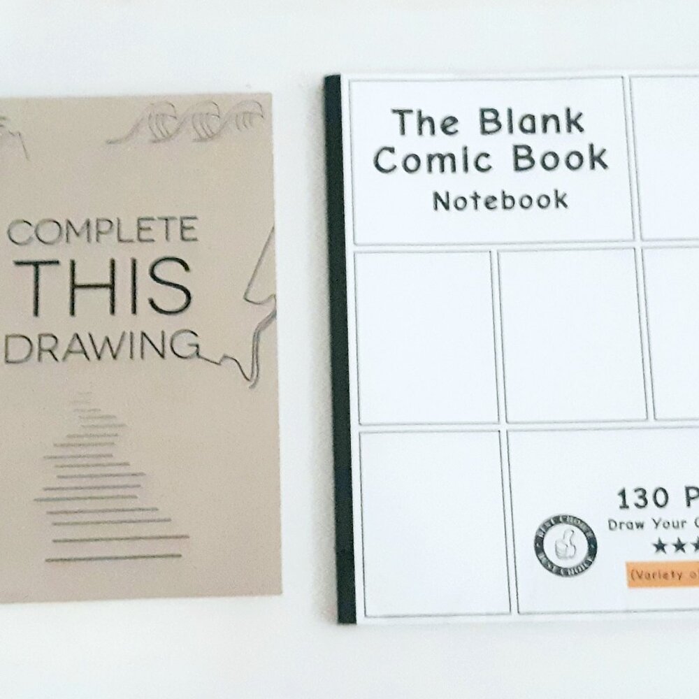 "Complete This Drawing" & Blank Comic Book
